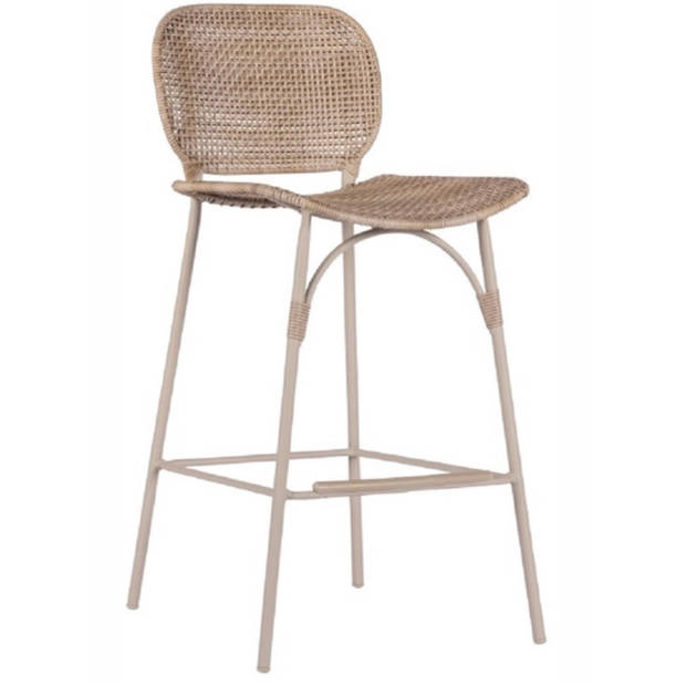 Max&Luuk - Ferron high dining stoel zonder armleuming linen incl. kussen light grey