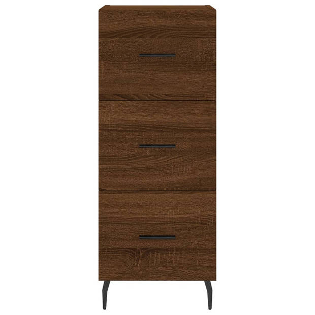 vidaXL Hoge kast 34,5x34x180 cm bewerkt hout bruin eikenkleur