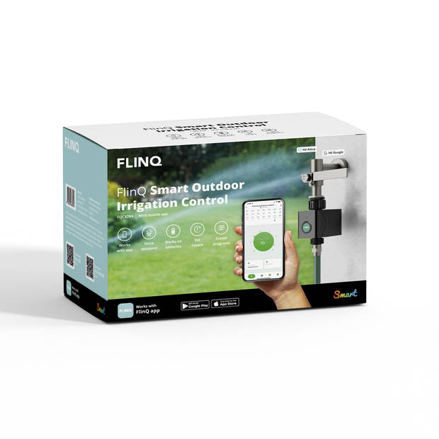 FlinQ Smart Irrigatiesysteem - Besproeiingscomputer - Alexa & Google Assistant - Zwart