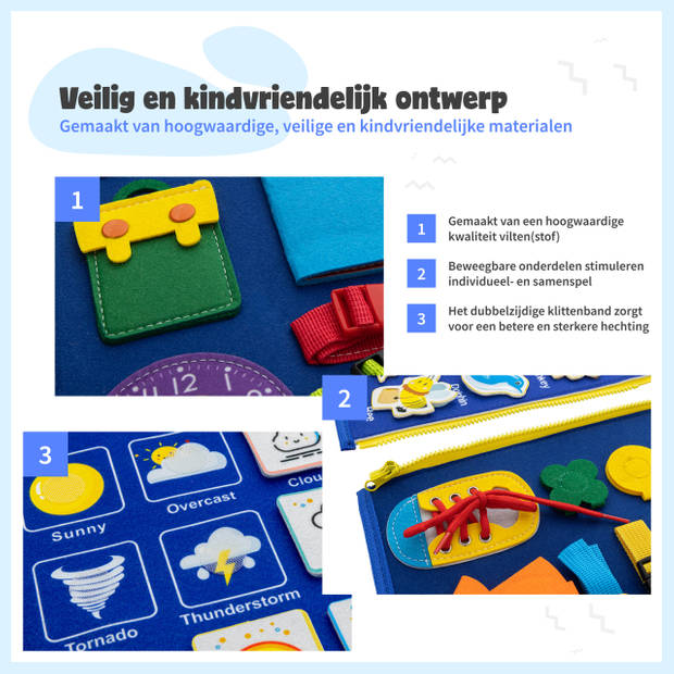 Montiplay® Montessori Speelgoed - Sensorisch Speelgoed - Activiteitenbord - Busy Board - Educatief speelgoed