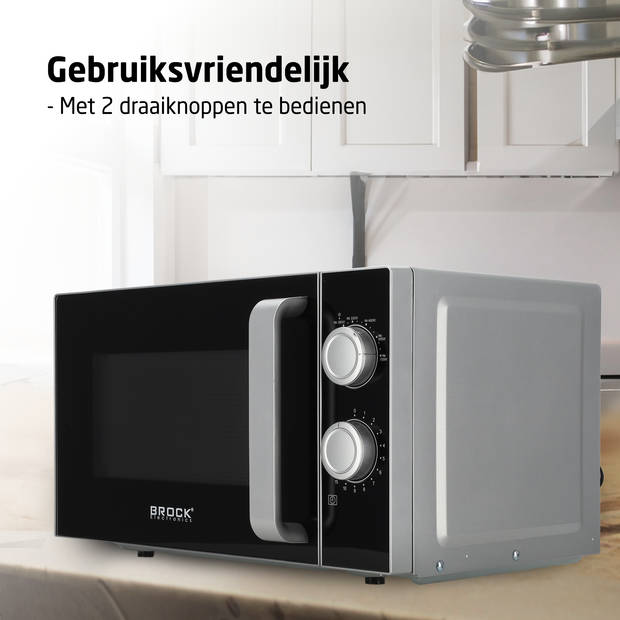 Brock MWO 2012 SS Magnetron - Microwave Oven - 21 liter - Grijs/Zwart