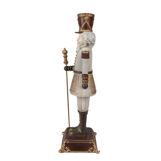 Clayre & Eef Beeld Notenkraker 32 cm Rood Polyresin Kerstfiguren Rood Kerstfiguren