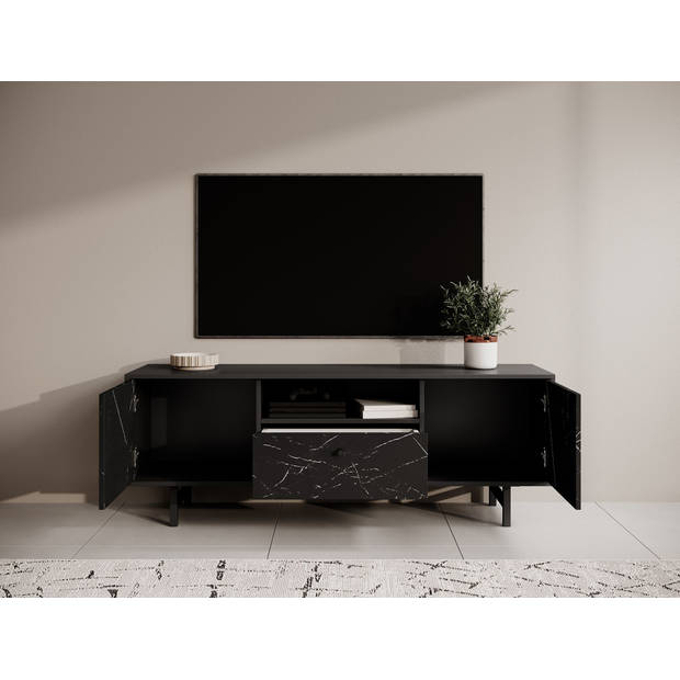 Meubella TV-Meubel Ventanas - Zwart - 150 cm