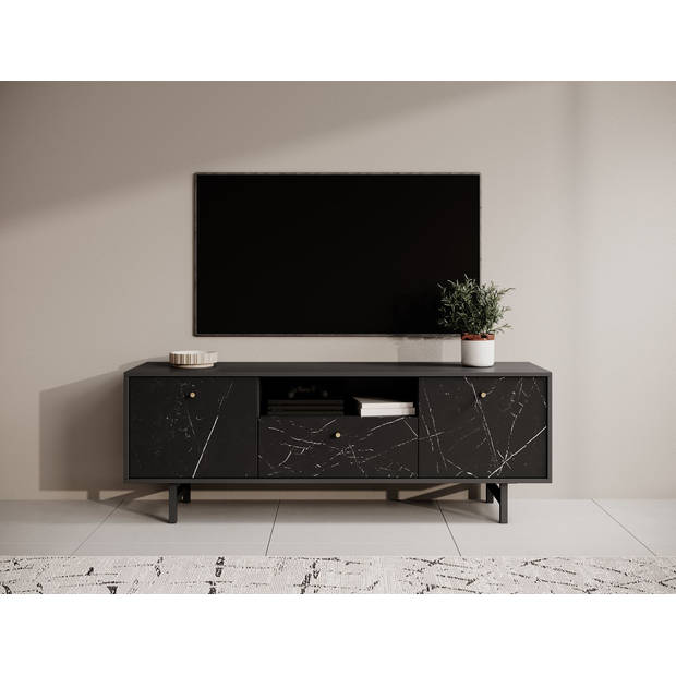 Meubella TV-Meubel Ventanas - Zwart - 150 cm