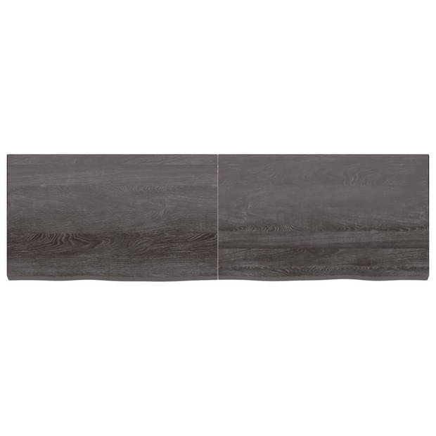 The Living Store Wandplank - Rustieke stijl - Massief eikenhout - 200 x 60 x 6 cm - Donkergrijs