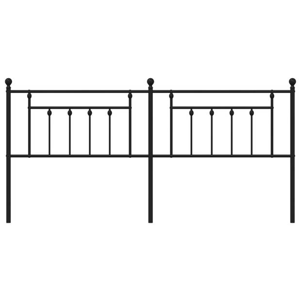 vidaXL Hoofdbord 200 cm metaal zwart