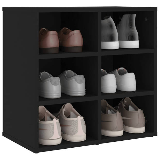 The Living Store Schoenenkasten 2 st 52-5x30x50 cm zwart - Kast