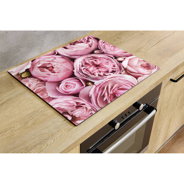 Inductiebeschermer - Roze Tulpen - 75x55 cm