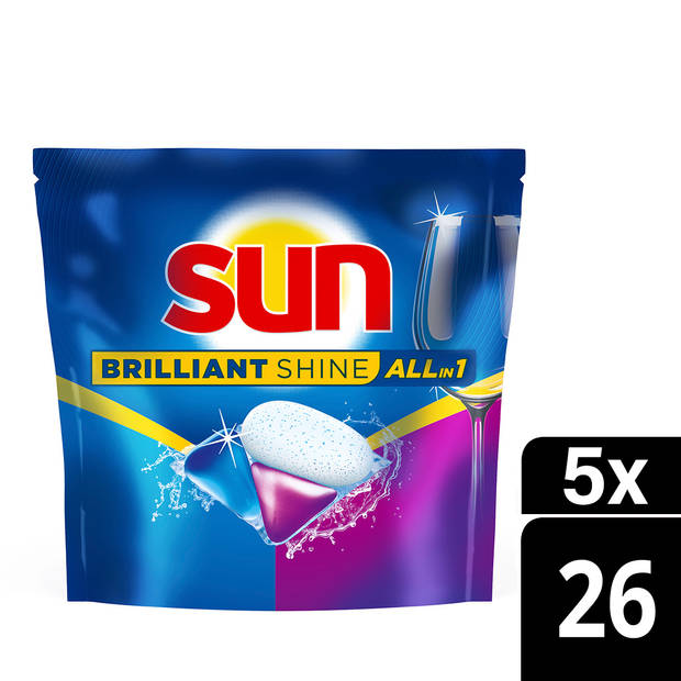 Sun Briljant Shine Regular - Vaatwascapsules - Voordeelverpakking - 5 x 26 stuks