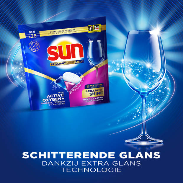 Sun Briljant Shine Regular - Vaatwascapsules - Voordeelverpakking - 5 x 26 stuks