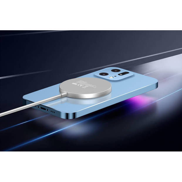 Hyundai Electronics - Draadloze en Magnetische Telefoon Oplader - Zilver