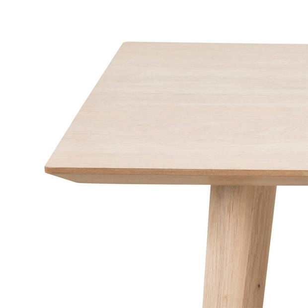 Cent salontafel met 1 plank eiken geloogd wit - 115x60x42 cm.