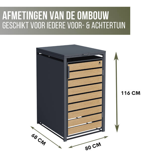 4gardenz® Containerombouw Modulair - Kliko Ombouw Berging - Hoogwaardig Materiaal - Weerbestendig - Antraciet