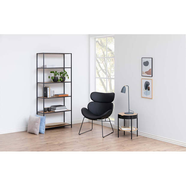 Cazy fauteuil kunstleer zwart - zwart onderstel.