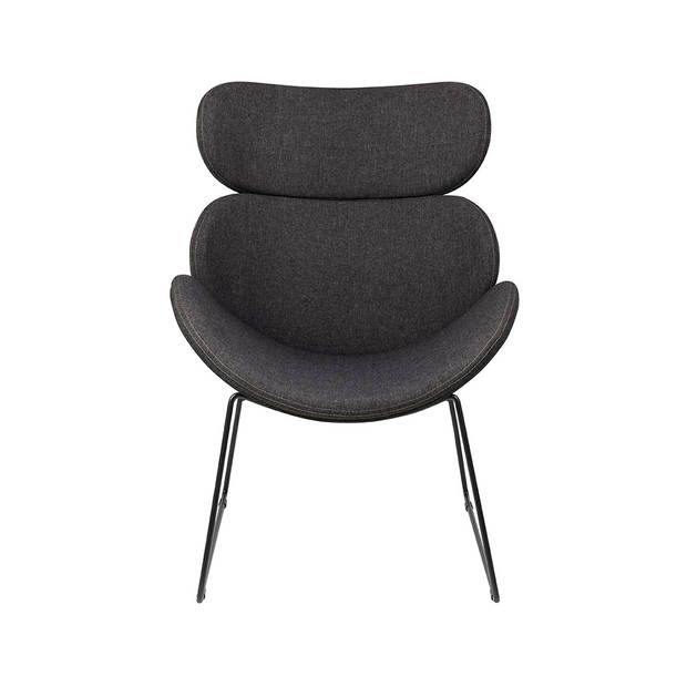 Cazy fauteuil grijs - zwart onderstel.