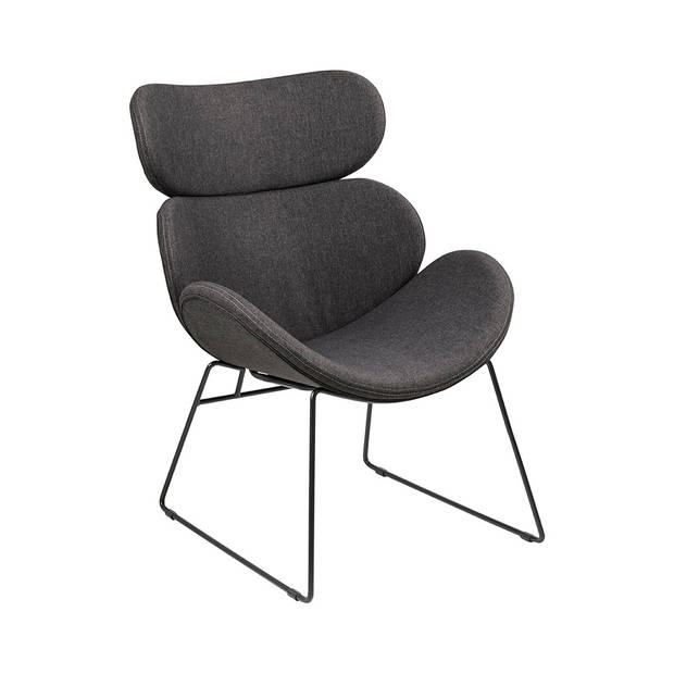 Cazy fauteuil grijs - zwart onderstel.