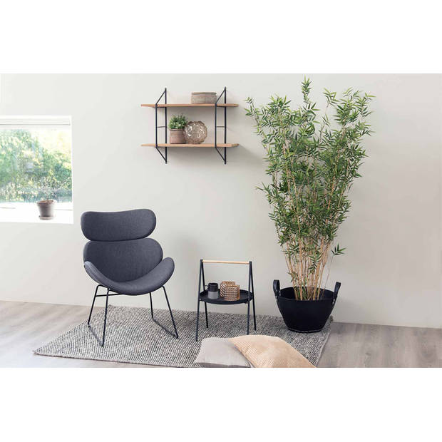 Cazy fauteuil grijs - zwart onderstel.