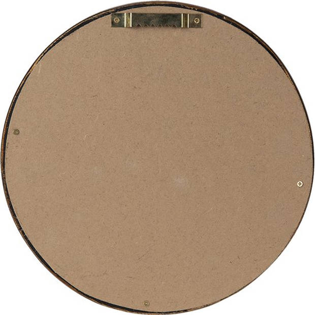 HAES DECO - Bolle ronde Spiegel - Bruin - Ø 23x3 cm - Polyresin / Glas - Wandspiegel, Spiegel rond, Convex Glas