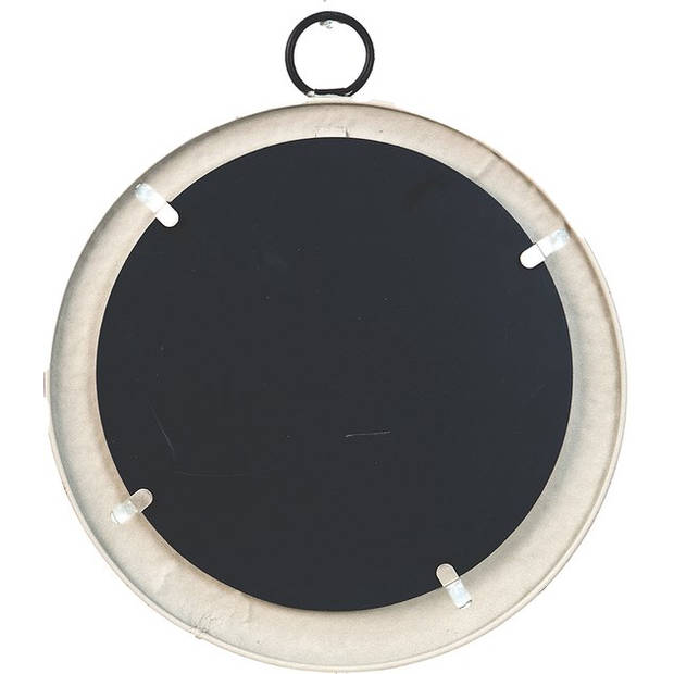 HAES DECO - Ronde Spiegel met ophangring - Grijs - Ø 40x5 cm - Metaal / Glas - Wandspiegel, Spiegel rond