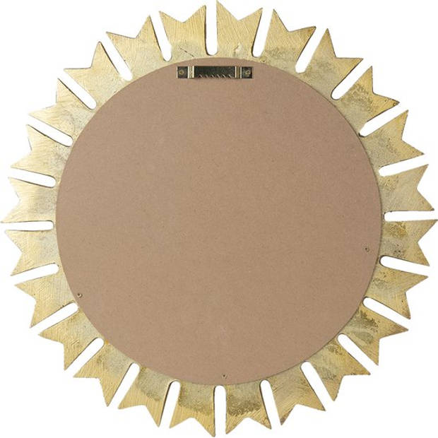 HAES DECO - Bolle ronde Spiegel - Goudkleurig - Ø 38x3 cm - Polyresin / Glas - Wandspiegel, Spiegel rond, Convex Glas