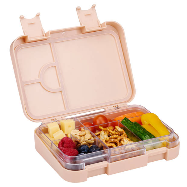 alpina Lunchbox met Vakjes - 21 x 15 x 4,5 CM - Roze Grijs of Beige - Vaatwasserbestendig - Uitneembaar Compartiment