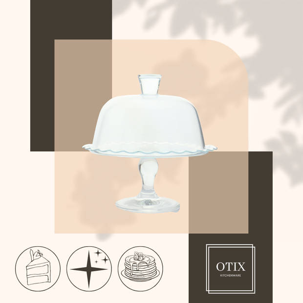 OTIX Taartplateau met Stolp - met Voet - 26cm - Glas
