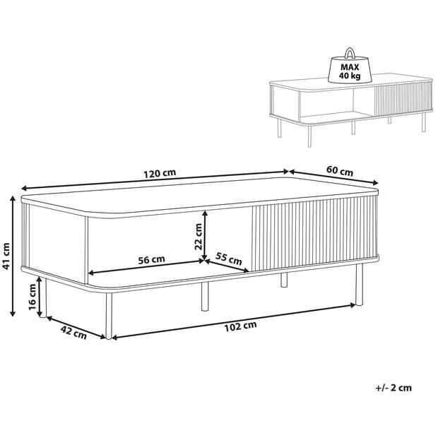 Beliani JOSE - Salontafel-Donkere houtkleur-MDF