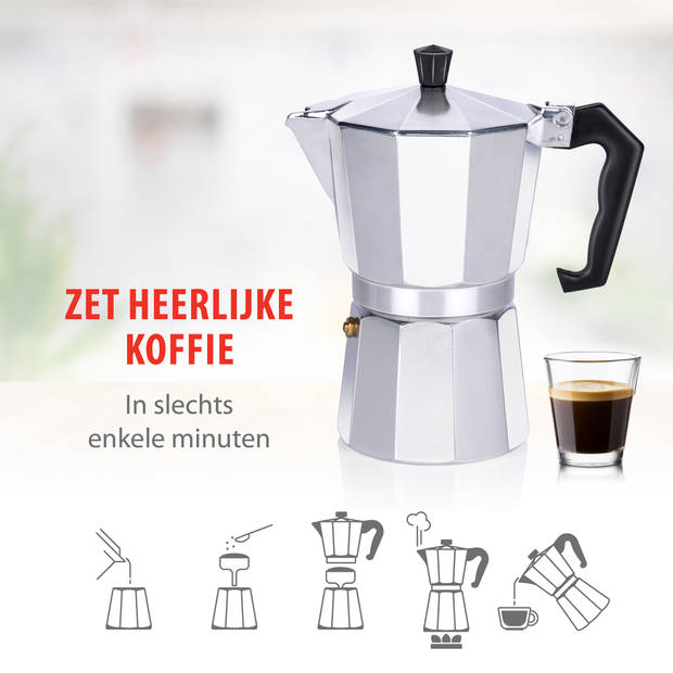 alpina Percolator 270 ml - Koffie Zonder Elektriciteit - Geschikt voor Gas, Halogeen, Keramisch