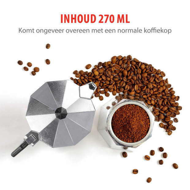 alpina Percolator 270 ml - Koffie Zonder Elektriciteit - Geschikt voor Gas, Halogeen, Keramisch