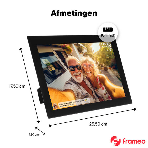 Denver Digitale Fotolijst 10.1 inch - Glas Display - Frameo App - WiFi - 16GB - IPS Touchscreen- PFF1037B