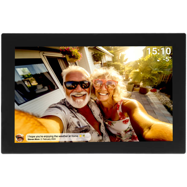Denver Digitale Fotolijst 10.1 inch - Glas Display - Frameo App - WiFi - 16GB - IPS Touchscreen- PFF1037B