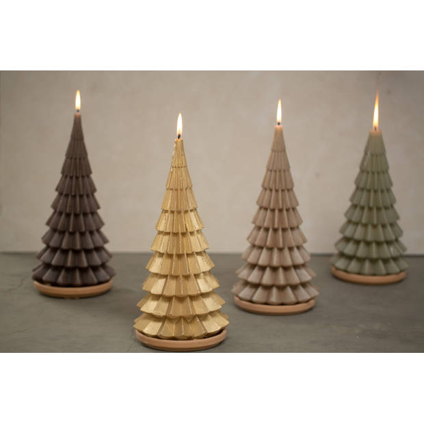 Rustik lys buitenkaars kerstboom xl cognac