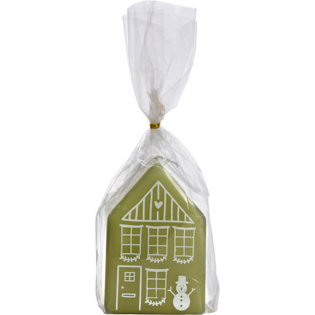 Rustik lys kaars gingerbread house 1 stuk groot eucalyptus