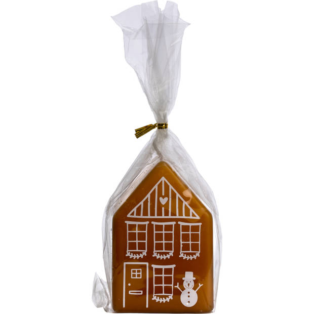 Rustik lys kaars gingerbread house 1 stuk groot siena