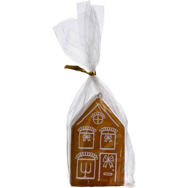 Rustik lys kaars gingerbread house 1 stuk middel siena