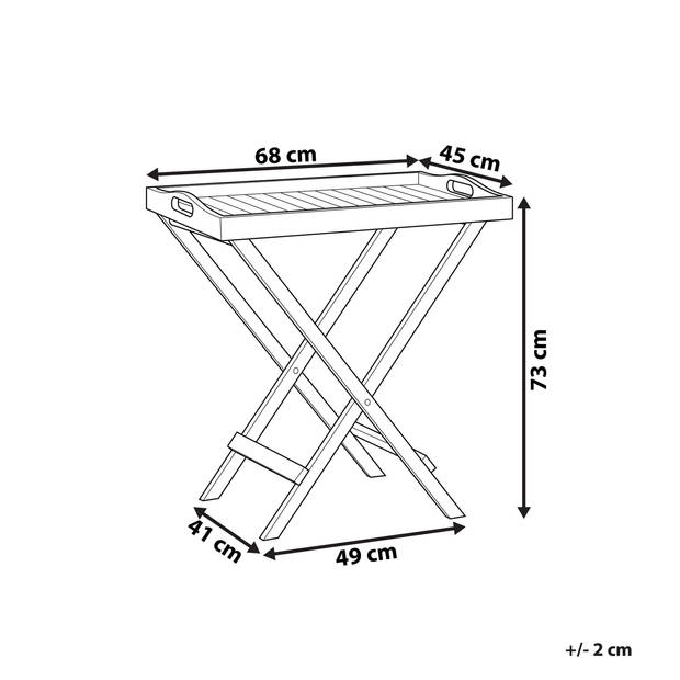 Beliani AMANTEA - Bijzettafel-Donkere houtkleur-Acaciahout