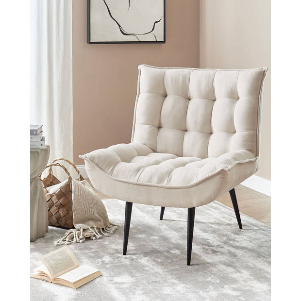 Beliani ALVESTA - Fauteuil-Beige-Polyester