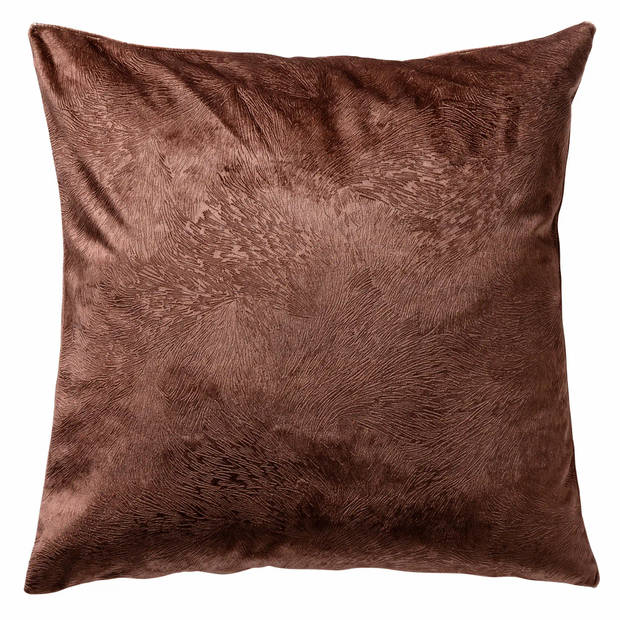 Dutch Decor - ELAH - Sierkussen 45x45 cm – subtiele structuur - in effen kleur – Cappuccino - bruin