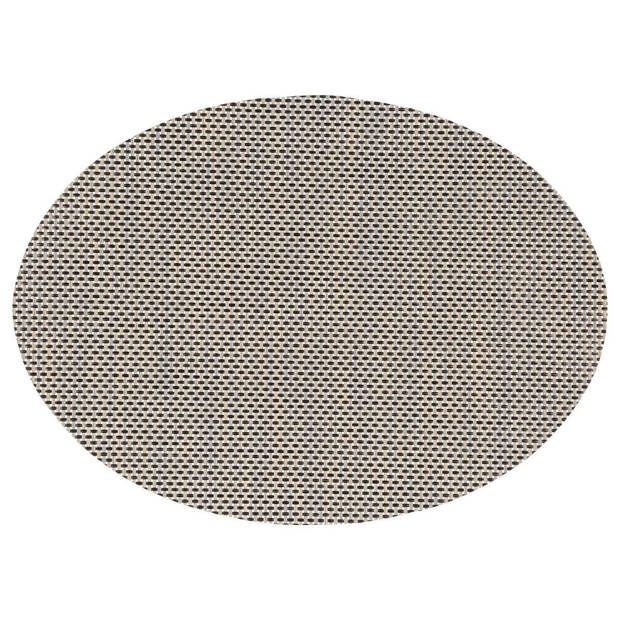 Set van 6x stuks placemats Maoli zwart/beige kunststof 48 x 35 cm - Placemats