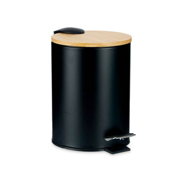 Berilo badkamer accesoires set Malaga - toiletborstel/pedaalemmer - zwart - Badkameraccessoireset