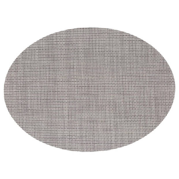 Ovale placemat Maoli grijs kunststof 48 x 35 cm - Placemats