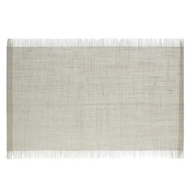 Rechthoekige placemat uni lichtgrijs jute 45 x 30 cm - Placemats