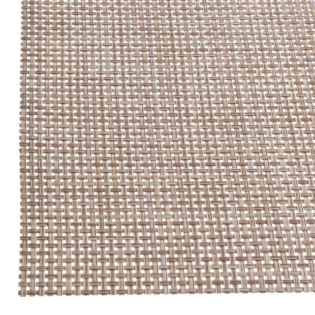 Set van 4x stuks placemats uni lichtbruin texaline 50 x 35 cm - Placemats