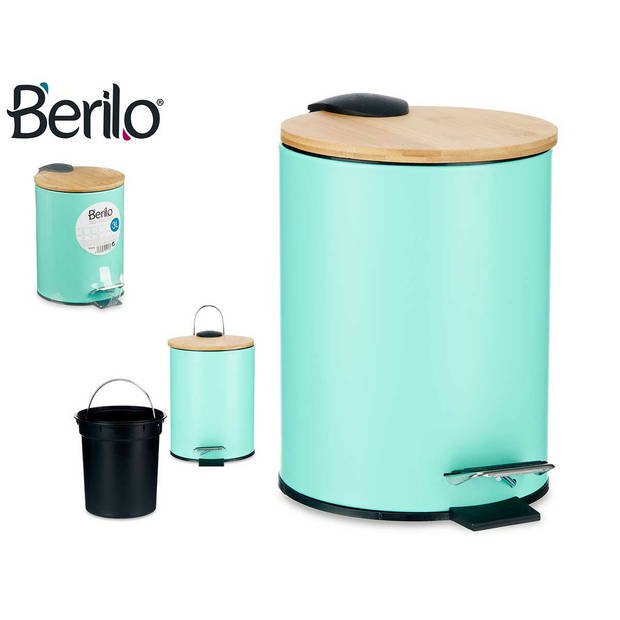 Berilo badkamer accesoires set Malaga - toiletborstel/pedaalemmer - mintgroen - Badkameraccessoireset