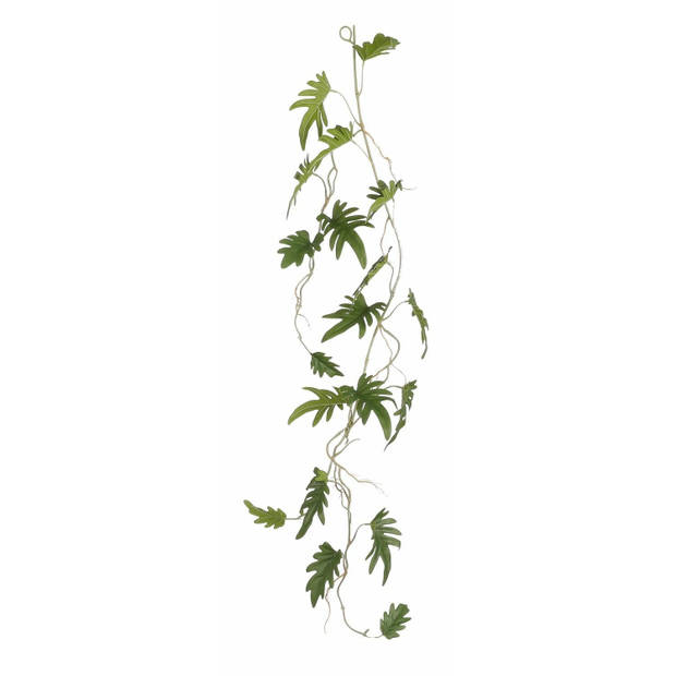 Mica Decoration kunstplant slinger Philodendron Xanadu - 2x - groen - 115 cm - Kamerplant snoer - Kunstplanten
