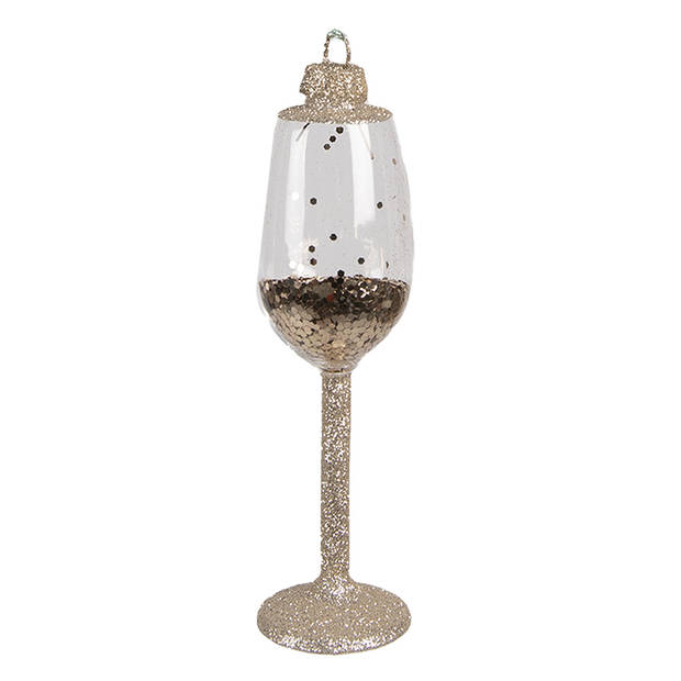 Clayre & Eef Kersthanger 14 cm Goudkleurig Glas Kerstboomversiering Goudkleurig Kerstboomversiering