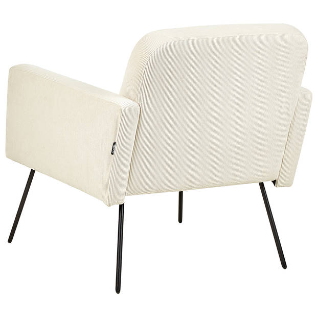 Beliani NARKEN - Fauteuil-Beige-Corduroy