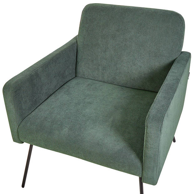 Beliani NARKEN - Fauteuil-Groen-Corduroy