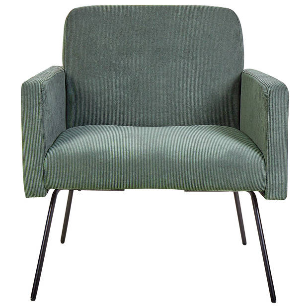 Beliani NARKEN - Fauteuil-Groen-Corduroy