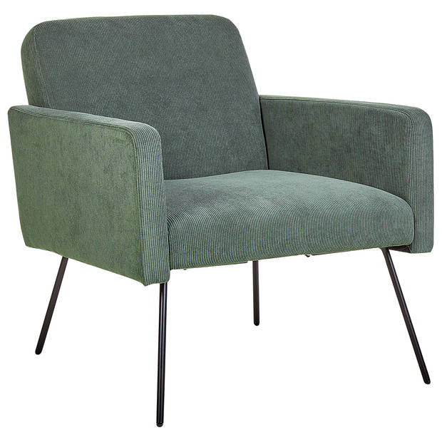 Beliani NARKEN - Fauteuil-Groen-Corduroy